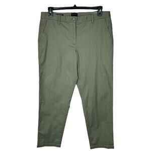 Talbots SZ 12 Relaxed Chino Ankle Pants Stretch Relaxed Leg Hi-Rise Zip-Fly New